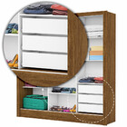 Guarda-roupa Dubai Com Espelho Freijó/off White Carioca Móveis