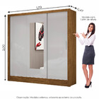 Guarda-roupa Dubai Com Espelho Freijó/off White Carioca Móveis