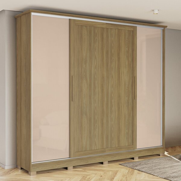 Guarda Roupa Dupla Face 4 Portas De Correr 4 Gavetas Com Pés