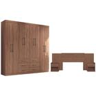 Guarda Roupa E Cabeceira 2 Gavetas Suécia Jatobá Areia