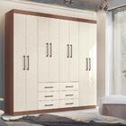 Guarda Roupa E Cabeceira 2 Gavetas Suécia Jatobá Areia