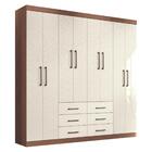 Guarda Roupa E Cabeceira 2 Gavetas Suécia Jatobá Areia