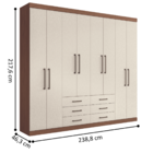 Guarda Roupa E Cabeceira Extensível Julita Jatobá Areia