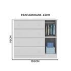 Guarda Roupa E Cômoda Infantil 4 Gavetas Branco Luísa Shop Jm