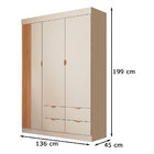 Guarda Roupa E Cômoda Infantil Ayla Off White - Phoenix Baby