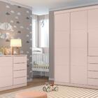 Guarda Roupa E Cômoda Infantil Bento Rosê