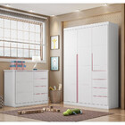 Guarda Roupa E Comoda Infantil Phoenix Baby Eloa 5 Portas 8 G