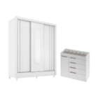 Guarda Roupa E Cômoda Leicester Branco