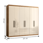 Guarda Roupa E Cômoda Melbourne Amêndola Off White