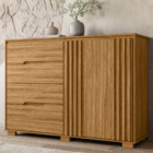 Guarda Roupa E Cômoda Pequim Ripado Freijó