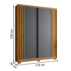 Guarda Roupa E Cômoda Pequim Ripado Freijó Cinza