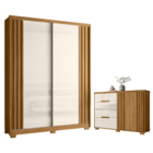 Guarda Roupa E Cômoda Pequim Ripado Frejió Off White