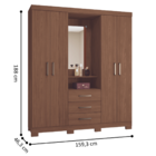 Guarda Roupa E Cômoda Sapateira Ottawa Jatobá