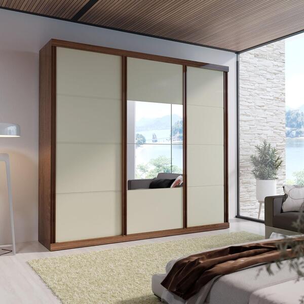 Guarda-roupa Eco 01 Espelho 100% Mdf 3 Portas 4gav Bom Pastor