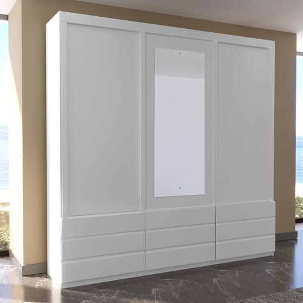 Guarda-roupa Eco 07 Esp 100% Mdf 3 Portas 9 Gav Bom Pastor