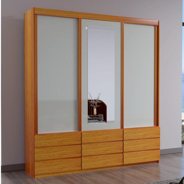 Guarda-roupa Eco 07 Esp 100% Mdf 3 Portas 9 Gav Bom Pastor