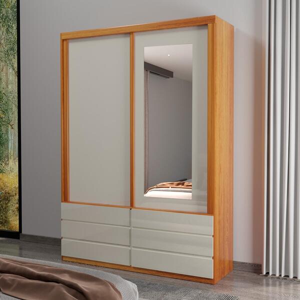 Guarda-roupa Eco 08 Esp 100% Mdf 2 Portas 6 Gav Bom Pastor