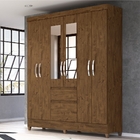 Guarda Roupa Eden Castanho Wood Com Espelho