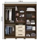 Guarda Roupa Eldorado 4 Portas 3 Gavetas Castanho Wood Baunil