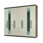 Guarda Roupa Ele Ela 8 Portas Com Espelho Castanho Off White