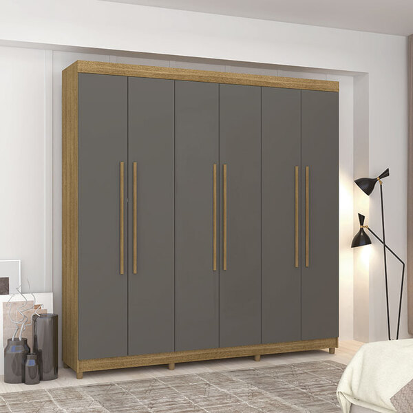 Guarda Roupa Elegance 6 Portas E 2 Gavetas Nature/alasca - Vi