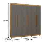Guarda Roupa Elegance 6 Portas E 2 Gavetas Nature/alasca - Vi