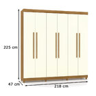 Guarda Roupa Elegance 6 Portas E 2 Gavetas Nature/champanhe -