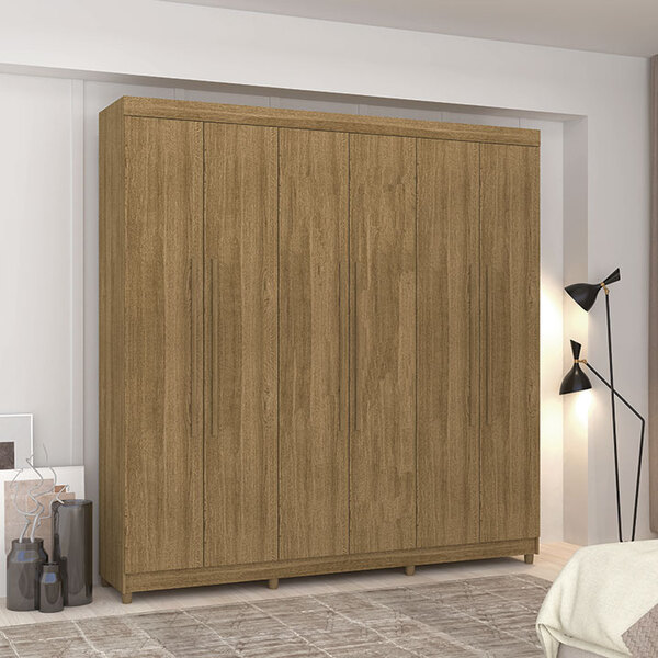 Guarda Roupa Elegance 6 Portas E 2 Gavetas Nature - Vila Rica