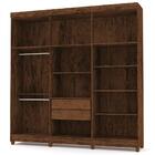 Guarda Roupa Elegance 6 Portas E Espelho Imbuia Champanhe