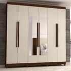 Guarda Roupa Elegance 6 Portas E Espelho Imbuia Champanhe