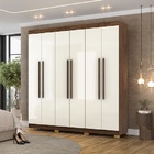 Guarda Roupa Elegance 6 Portas Imbuia/champanhe - Vila Rica M