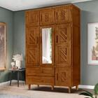 Guarda Roupa Em Madeira Maciça Com Espelho 7 Portas 2 Gavetas