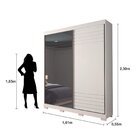 Guarda Roupa Em Mdf 2 Portas De Correr Espelho 3 Gavetas Inte