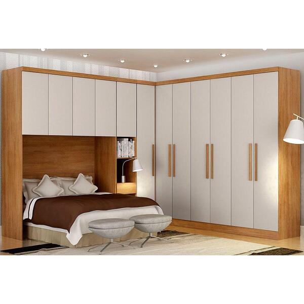 Guarda-roupa Em Mdf Com 12 Portas E 7 Gavetas Cumaru/fendi