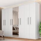 Guarda Roupa Emanuelly 8 Pts Espelho Central Branco - Moveis