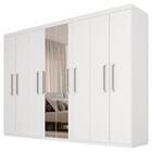 Guarda Roupa Emanuelly 8 Pts Espelho Central Branco - Moveis