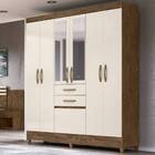 Guarda Roupa Escorpião 7 Portas Castanho Wood Off White Tana