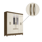 Guarda Roupa Escorpião 7 Portas Castanho Wood Off White Tana