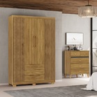 Guarda Roupa Espanha 4 Portas E 3 Gavetas Nature/brisa - Vila