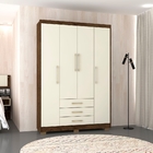 Guarda Roupa Espanha 4 Portas Imbuia Champanhe Vila Rica