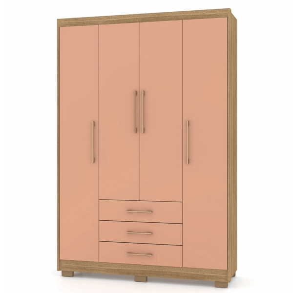 Guarda Roupa Espanha 4 Portas Nature Camarim Vila Rica