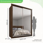 Guarda Roupa Espelhado 2 Portas 2 Gavetas Costa Rica
