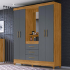 Guarda Roupa Espelho 4 Portas 3 Gavetas Capri Moval