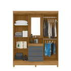 Guarda Roupa Espelho 4 Portas 3 Gavetas Capri Moval