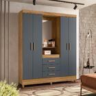 Guarda Roupa Espelho 4 Portas 3 Gavetas Capri Moval