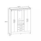Guarda Roupa Espelho 4 Portas 3 Gavetas Capri Moval