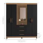 Guarda Roupa Espelho Brasiliense Nature Grafite Perolizado