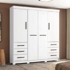 Guarda-roupa Estrela 4 Portas Com Pés Casal Branco