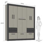 Guarda Roupa Euro Com 7 Portas - Cinza/grafite