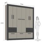 Guarda Roupa Euro Com 7 Portas - Cinza/grafite